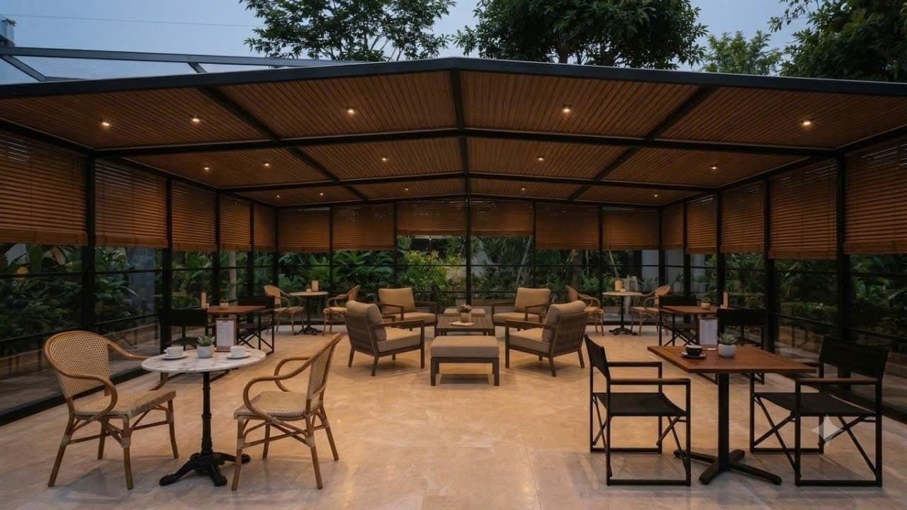 Không gian ngoài trời tại khu nghỉ dưỡng Sóc Sơn